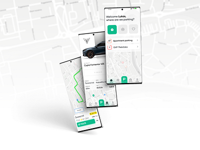 Bootpark - car parking concept app 2d application branding concept logo map mobile navigation parking ui ux