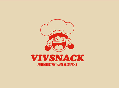 Client Food Logo - Vivsnack chef logo design girl logo graphic design laughing logo logo smiling vector