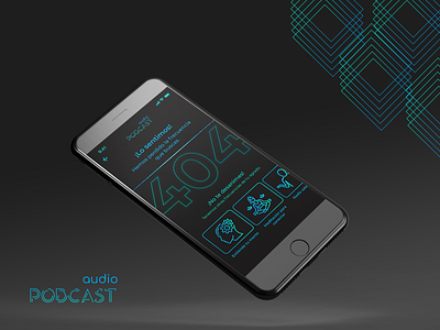 Podcast audio pantalla de error 404 appdesign designinspiration logo ui uiinspiration uiredesign userinterface