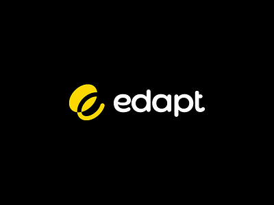 Edapt black brand branding circle clean data design edapt education learn logo logotype minimal modern monogram school type typography yellow