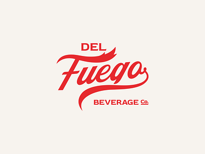Del Fuego beverage classic fire flame lettering logo organic type typography vintage