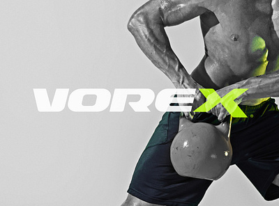 VOREX® branding clean fitness green gym health logo minimal powerfull strong workout