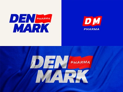 DenMark® - Pharma | Variation blue brand branding clean drugstore healthcare logo mark modern pharmacy red wordmark