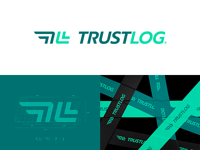 TrustLog® automotive branding clean design dynamic green line logo minimal modern monogram truck