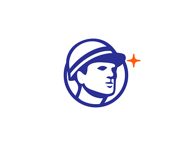 Soldier Logo Study army clean design head illustration logo man military minimal modern person purple scout soldier star symbol