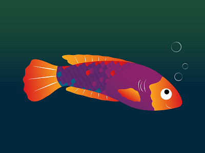 Friendly fish character fish illustration