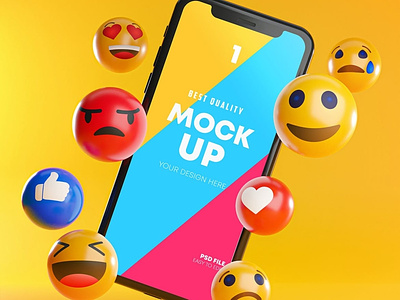 Smartphone Emoji Mockup Pack