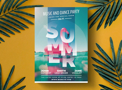 Summer Party Flyer Template advertising branding flyer flyer design flyer template flyer templates party party design party flyer poster poster design poster template posters print print design print template summer summer flyer summer flyer party summer party