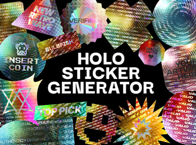 Holo Sticker Generator design foil generator gradient holo holo sticker holo sticker generator holographic holographic sticker holography iridescent light poster print shiny sticke rmockups sticker sticker mockup sticker template stickers