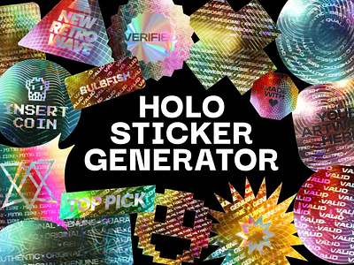 Holo Sticker Generator design foil generator gradient holo holo sticker holo sticker generator holographic holographic sticker holography iridescent light poster print shiny sticke rmockups sticker sticker mockup sticker template stickers