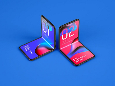 Galaxy Z Flip Mockup | Folding Smartphone abstract clean device display laptop mac macbook mockup phone phone mockup presentation realistic simple smartphone theme ui ux web webpage website