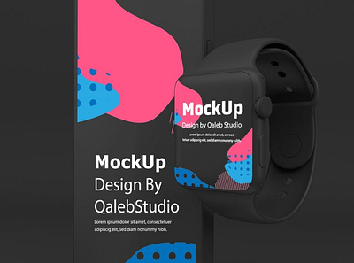 Dark iPhone 12 & Apple Watch Mockup abstract clean device display laptop mac macbook mockup phone phone mockup presentation realistic simple smartphone theme ui ux web webpage website