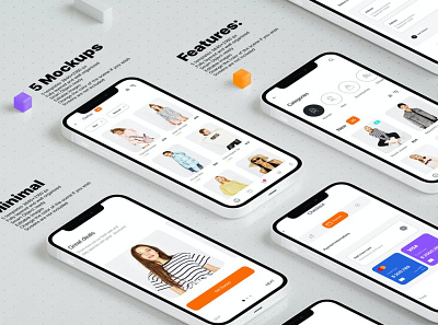 White Smartphone Mockups abstract clean device display laptop mac macbook mockup phone phone mockup presentation realistic simple smartphone theme ui ux web webpage website