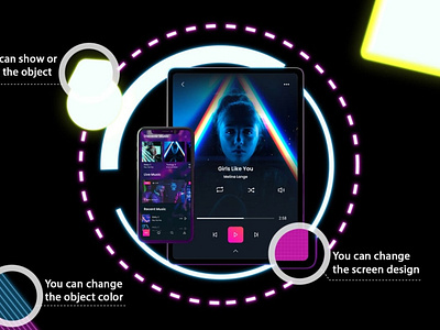 Neon Phone & iPad Pro Mockups