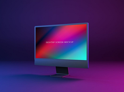 Neon Desktop Screen Mockup abstract clean device display laptop mac macbook mockup neon phone phone mockup presentation realistic simple smartphone theme ui ux web webpage