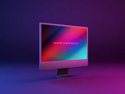 Neon Desktop Screen Mockup