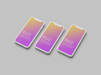 Phone 12 Pro Clay Mockup abstract clean device display laptop mac macbook mockup phone phone mockup presentation realistic simple smartphone theme ui ux web webpage website