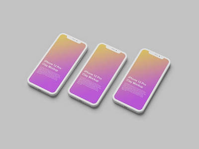 Phone 12 Pro Clay Mockup