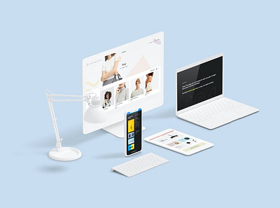 Isometric Devices Clay Mockup abstract clean device display laptop mac macbook mockup phone phone mockup presentation realistic simple smartphone theme ui ux web webpage website