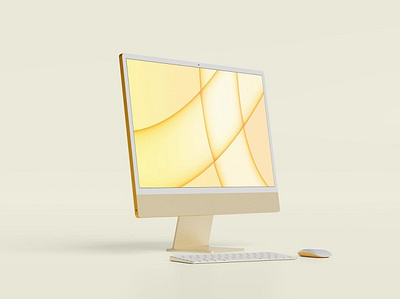 iMac Device Mockup abstract clean device display imac laptop mac macbook mockup phone phone mockup presentation realistic simple smartphone theme ui ux web webpage