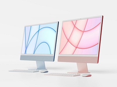 iMac Device Mockup abstract clean device display imac laptop mac macbook mockup phone phone mockup presentation realistic simple smartphone theme ui ux web webpage