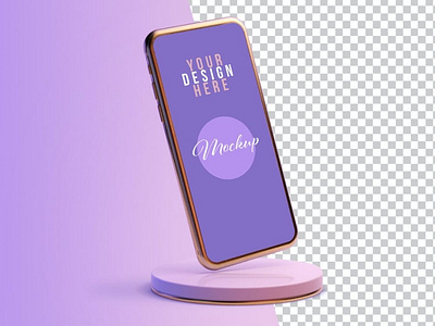 Phone Mockup in Platform with Editable Background