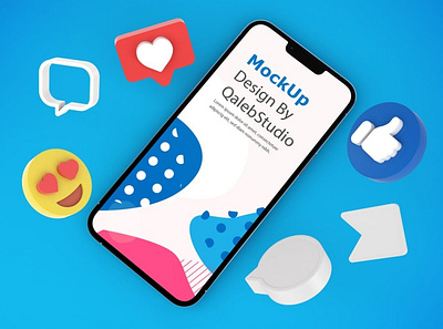 iPhone 13 Social Media Mockups abstract apple clean design device display facebook icon instagram iphone iphone 13 iphone 13 pro mockup phone phone mockup realistic smartphone social media ui youtube