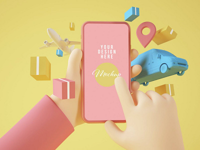 Phone Mockup with OnLine Delivery Elements