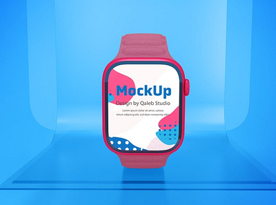 Apple Watch On Glass Mockup abstract apple apple watch clean device display laptop mac macbook mockup phone phone mockup presentation realistic simple smartphone theme ui ux watch