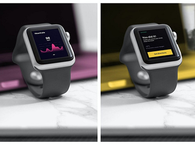 Realistic Smart Watch Mockups abstract applewatch clean device display ios iwatch macbook mockup presentation realistic responsive simple smart smart watch smartwatch technology ui ux web