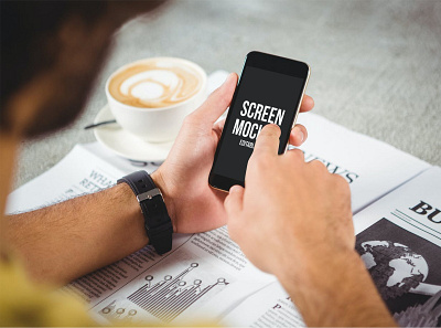 Devices at a Cafe Mockup Set abstract clean device display laptop mac macbook mockup phone phone mockup presentation realistic simple smartphone tablet theme ui ux web webpage