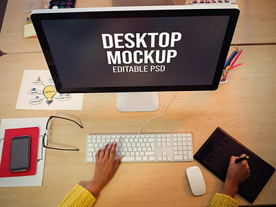 Workplace Laptop Screen Mockup Set