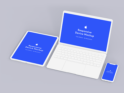 Responsive Device Mockup abstract apple case clean device display imac ipad iphone laptop mac minimal mockup phone phone mockup realistic responsive showcase simple smartphone