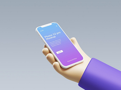 iPhone Clay on the Hand Mockup abstract clay clean device display iphone iphone 12 iphone 12 pro iphone clay mobile mockup phone phone mockup realistic simple smartphone ui ux web website