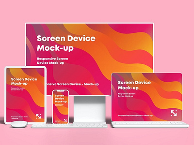 Responsive Screen Device Mockup abstract clean design device display laptop mac macbook mockup phone phone mockup realistic responsive simple smartphone ui ux web webpage website