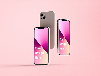 iPhone 13 Mockups abstract app apple application brand cellular clean device display gadget iphone iphone 13 iphone 13 pro mobile mockup realistic screen smartphone telephone ui