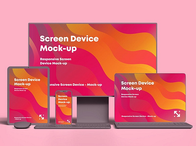 Responsive Screen Device Mockup abstract clean device display laptop mac macbook mockup phone phone mockup presentation realistic responsive screen simple smartphone ui ux web webpage