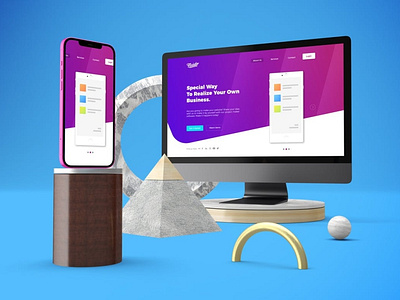 Abstract Responsive Devices Mockup