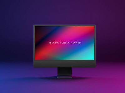 Neon Desktop Screen Mockup abstract apple clean desktop device display imac laptop mac macbook mockup neon presentation realistic screen simple ui ux web website