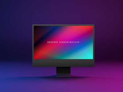 Neon Desktop Screen Mockup