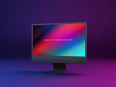 Neon Desktop Screen Mockup