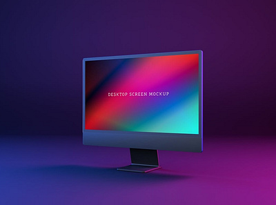 Neon Desktop Screen Mockup abstract apple clean desktop device display imac laptop mac macbook mockup neon presentation realistic screen simple theme ui ux web