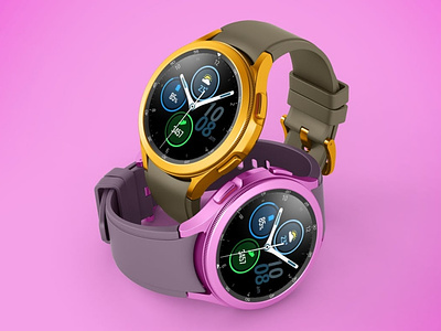 Galaxy Watch 4 Classic Mockups abstract app application business classic clean design device galaxy galaxy watch hand interface mockup realistic samsung smartwatch touchscreen ui watch