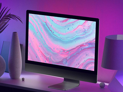 Color iMac Mockups abstract clean color computer desktop device display imac laptop mac macbook mockup onlineshop onlinstore presentation realistic simple theme ui violet