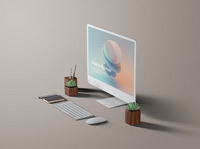 Desktop Mockups abstract clean desktop device display laptop mac macbook mockup presentation realistic responsive screen simple theme ui ux web webpage website