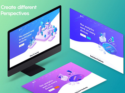 Perspective Screen View Mockups abstract clean device display isometric laptop mac macbook mockup monitor perspective presentation realistic screen simple tablet theme ui ux webpage