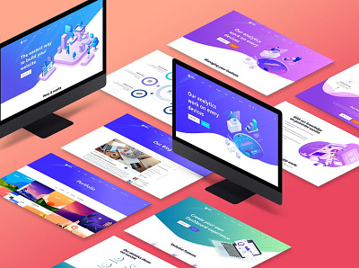 Perspective Screen View Mockups abstract clean design device display isometric laptop mac macbook mockup monitor perspective presentation realistic screen simple tablet theme ui ux