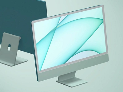 (FREE) New iMac 24” Mockup abstract clean design device display free free download imac imac mockup laptop mac macbook mockup presentation realistic simple theme ui web website