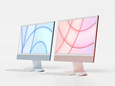 iMac 24" Mockups abstract clean design device display imac imac 24 imac mockup imac mockups laptop mac macbook mockup presentation realistic simple theme ui ux website