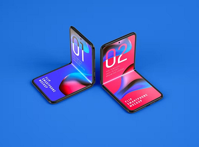 Galaxy Z Flip Phone Mockup abstract android android smartphone clean device display foldable folding folding phone galaxy galaxy phone galaxy smartphone mockup phone phone mockup realistic simple smartphone ui z flip
